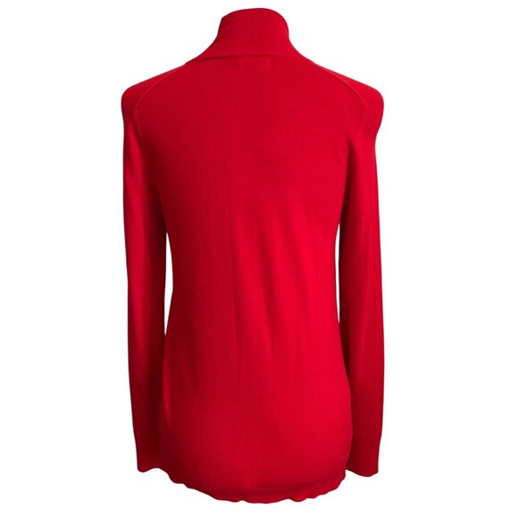 Apt. 9 Red Turtleneck Sweater Womens Medium Rayon & Nylon Blend Pullover - Picture 2 of 7